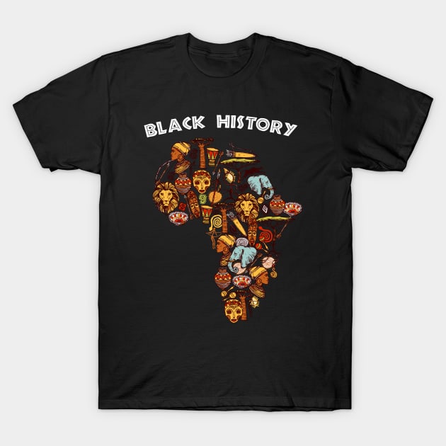 black history month african american T-Shirt by AwesomeDesignArt